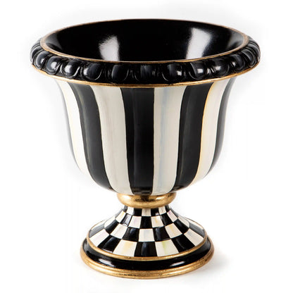 Mocha Check Tabletop Pedestal Urn