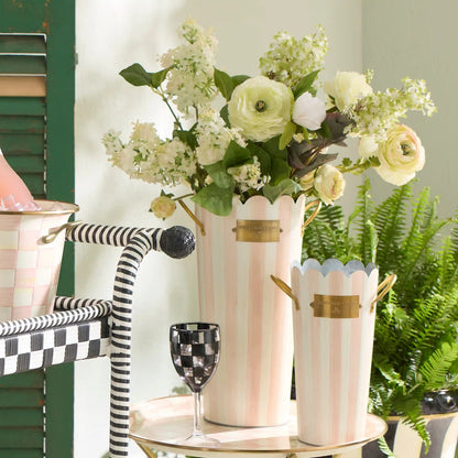 Violet Stripe Flower Buckets, Set of 3