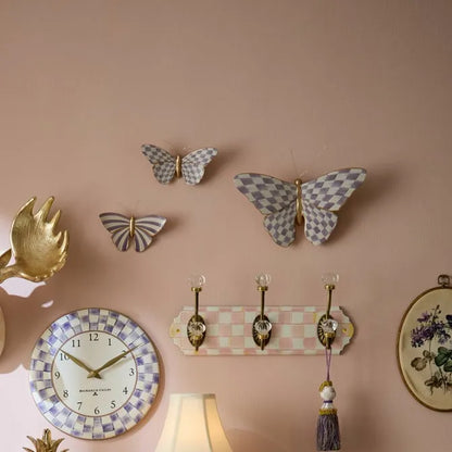 Violet Check Butterfly Wall Decor