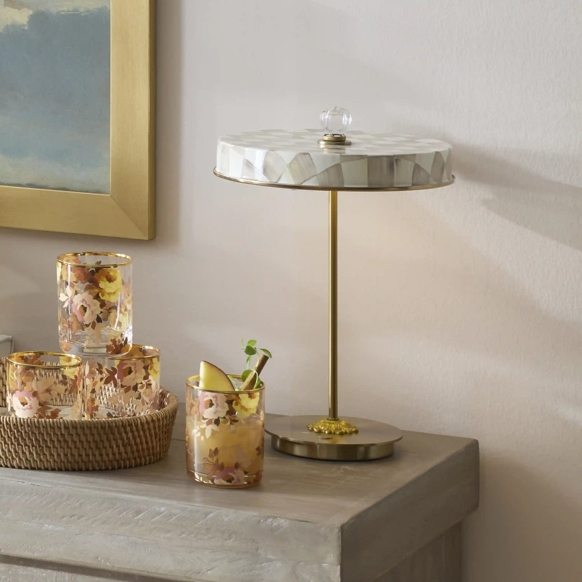 Sky Check LED Rechargeable Disk Table Lamp