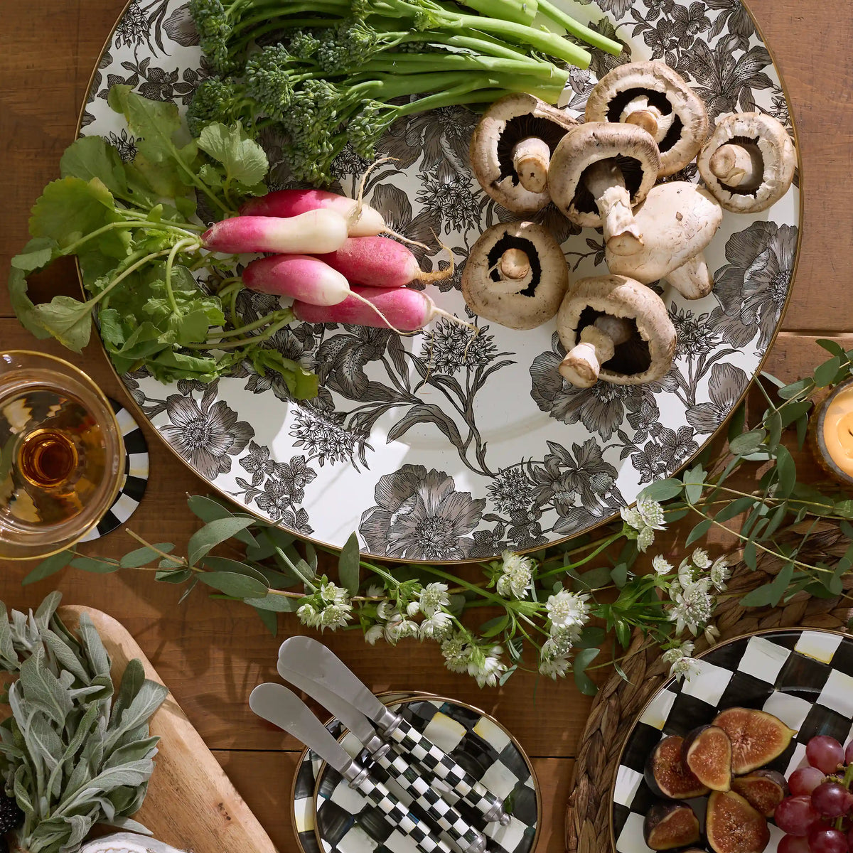 Emerald English Garden Serving Platter