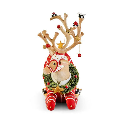 Patience Brewster Dash Away Sitting Prancer Reindeer Figure
