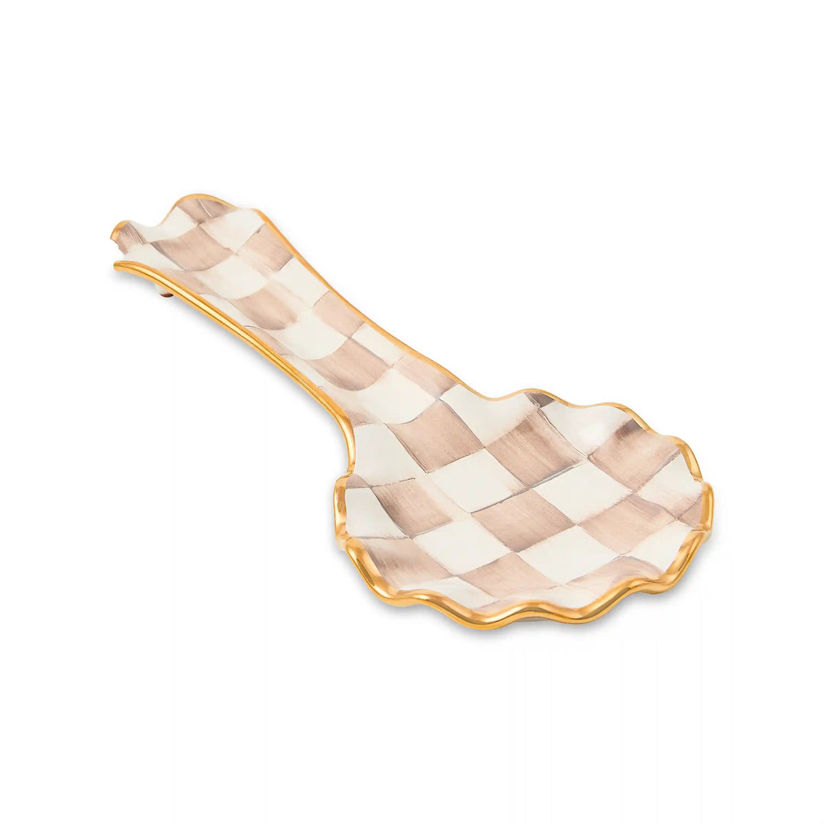 Sterling Check Ceramic Spoon Rest