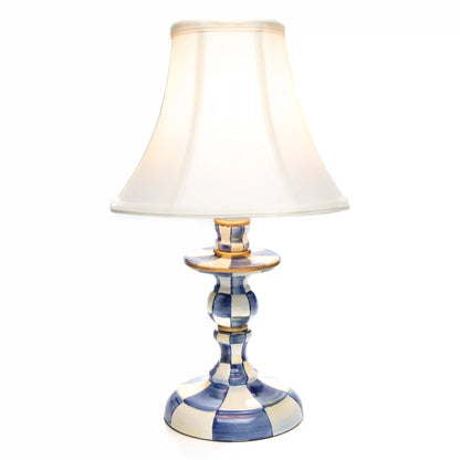 Mocha Check Candlestick Lamp