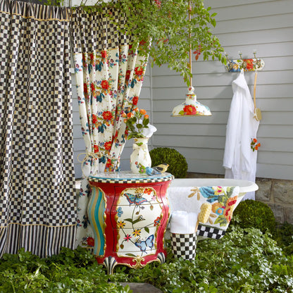 Mocha Check Shower Curtain
