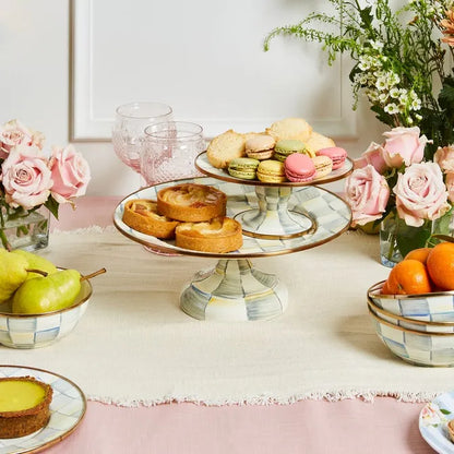 Sterling Check Mini Pedestal Platter
