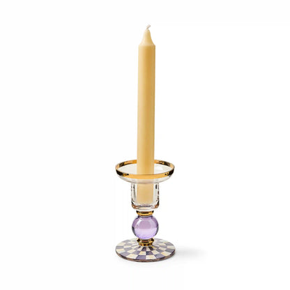 Rosy Check Large Glass Candlestick