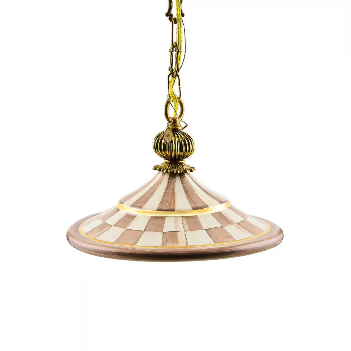 Courtly Check Flared Ceramic Pendant Lamp