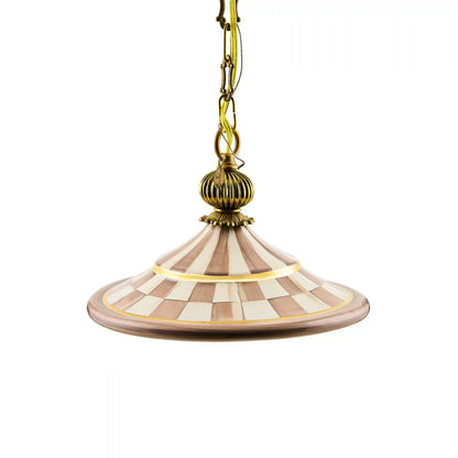 Courtly Check Flared Ceramic Pendant Lamp