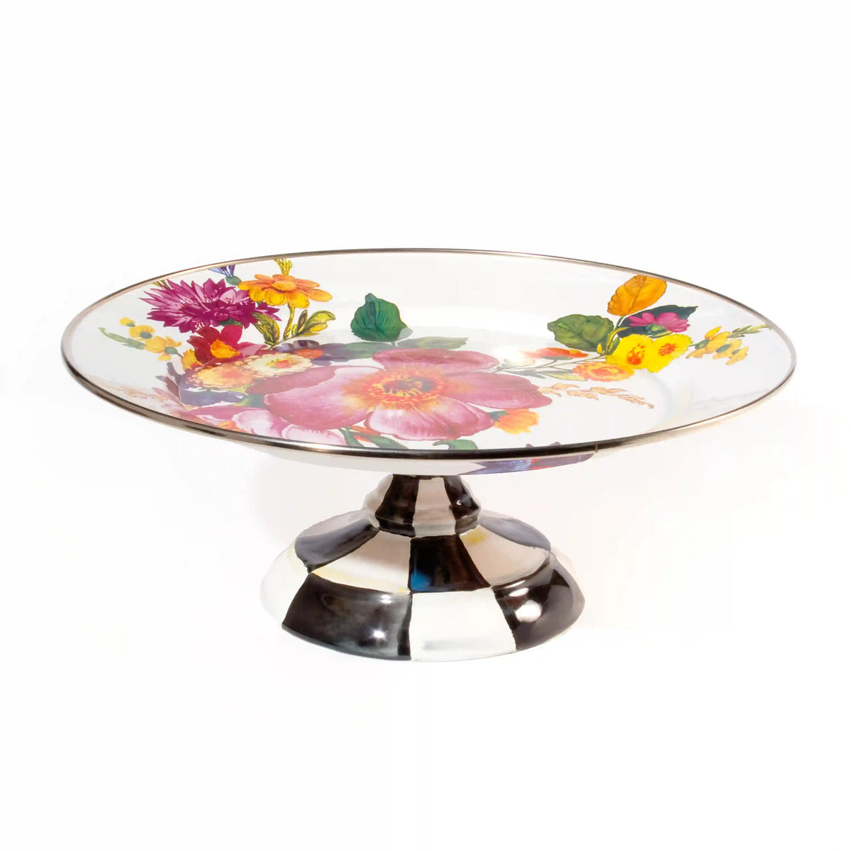 Wild Rose White Small Pedestal Platter