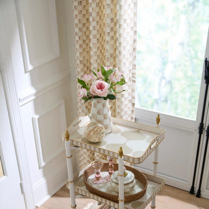 Mocha Check 84" Grommet Curtain Panel