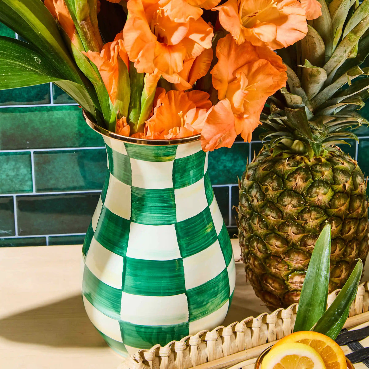 Wild Rose Brown Tall Vase