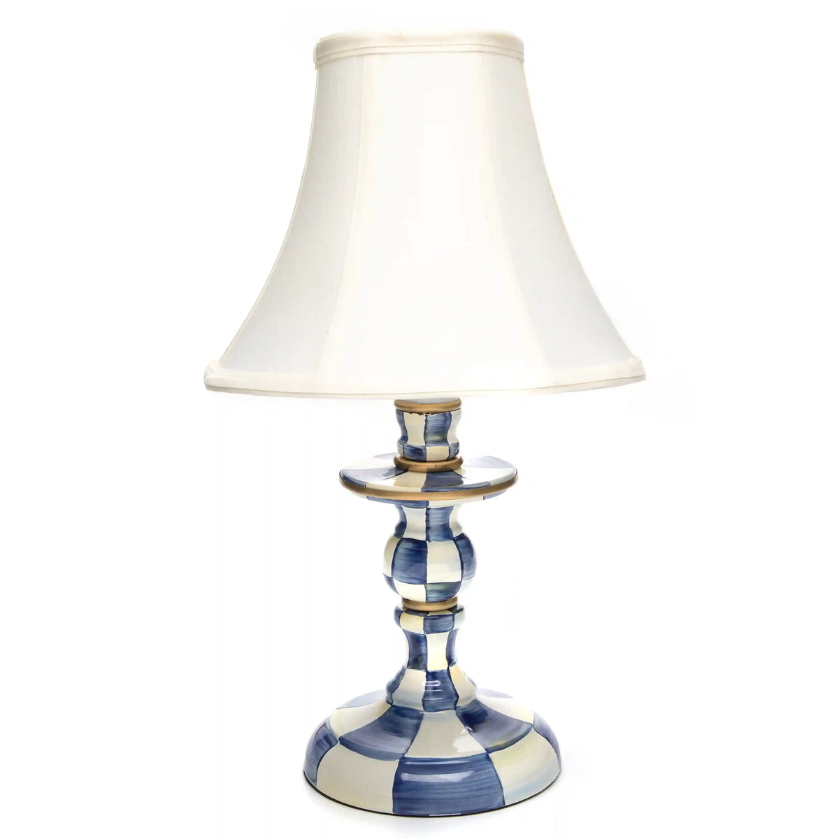 Mocha Check Candlestick Lamp