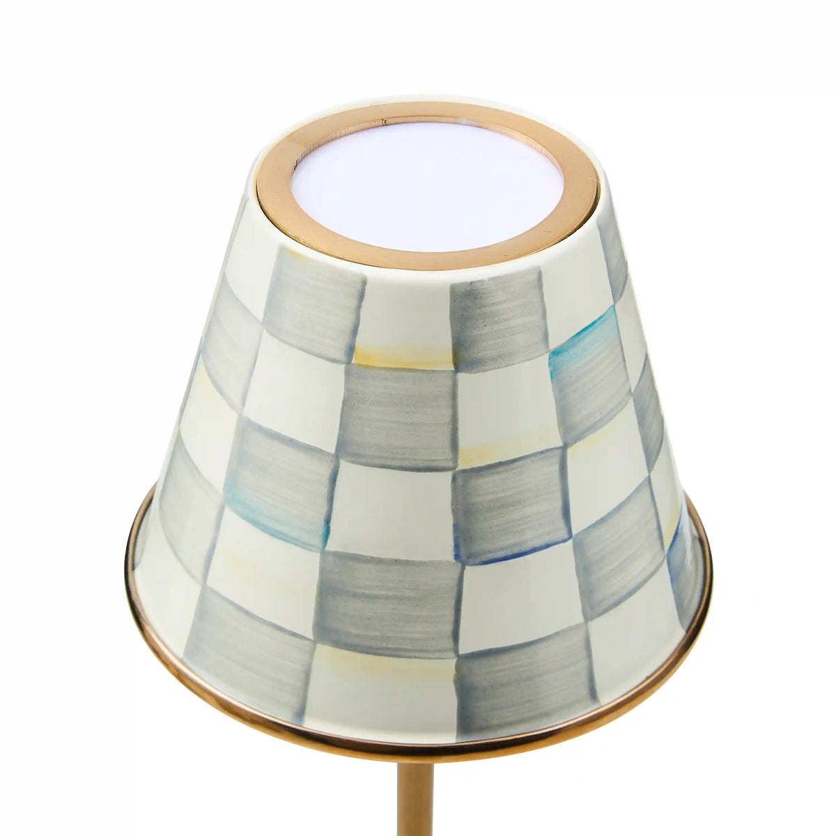 Emerald Check LED Rechargeable Cafe Table Lamp