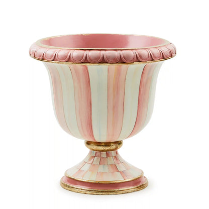 Mocha Check Tabletop Pedestal Urn