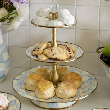 Violet Check Three Tier Sweet Stand