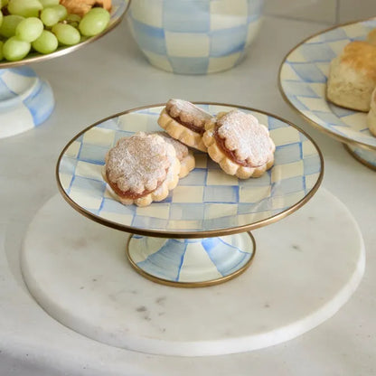 Sky Check Mini Pedestal Platter