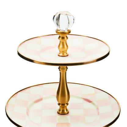 Sterling Check Two Tier Sweet Stand