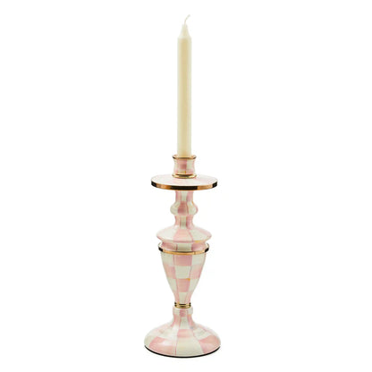 Violet Check Large Candlestick