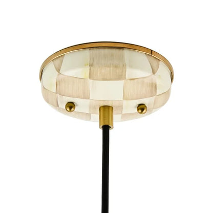 Mocha Check 18" Dome Pendant Lamp