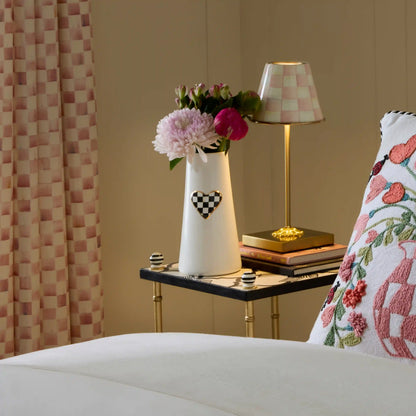 Rosy Check Heart Bud Vase