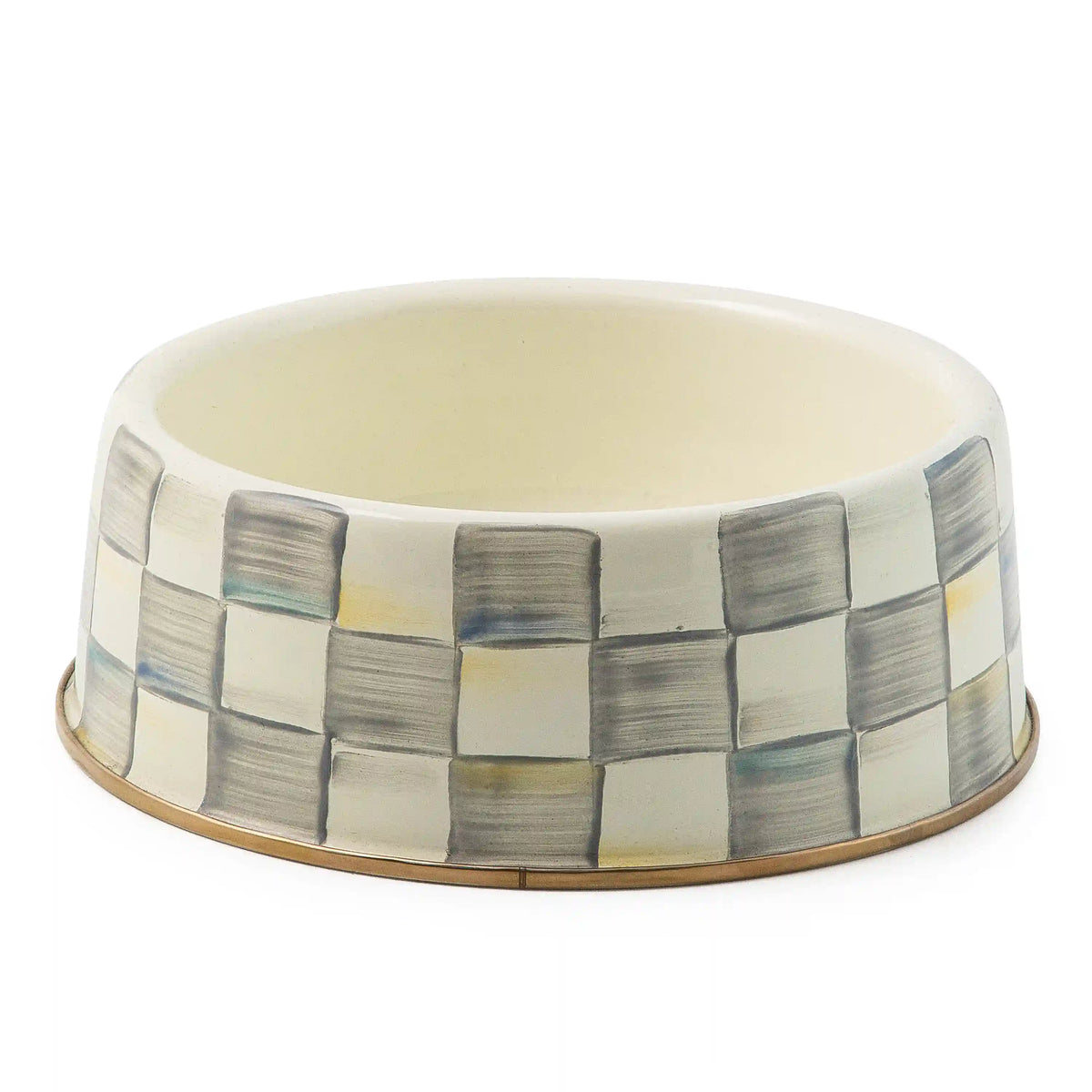 Mocha Check Medium Pet Dish