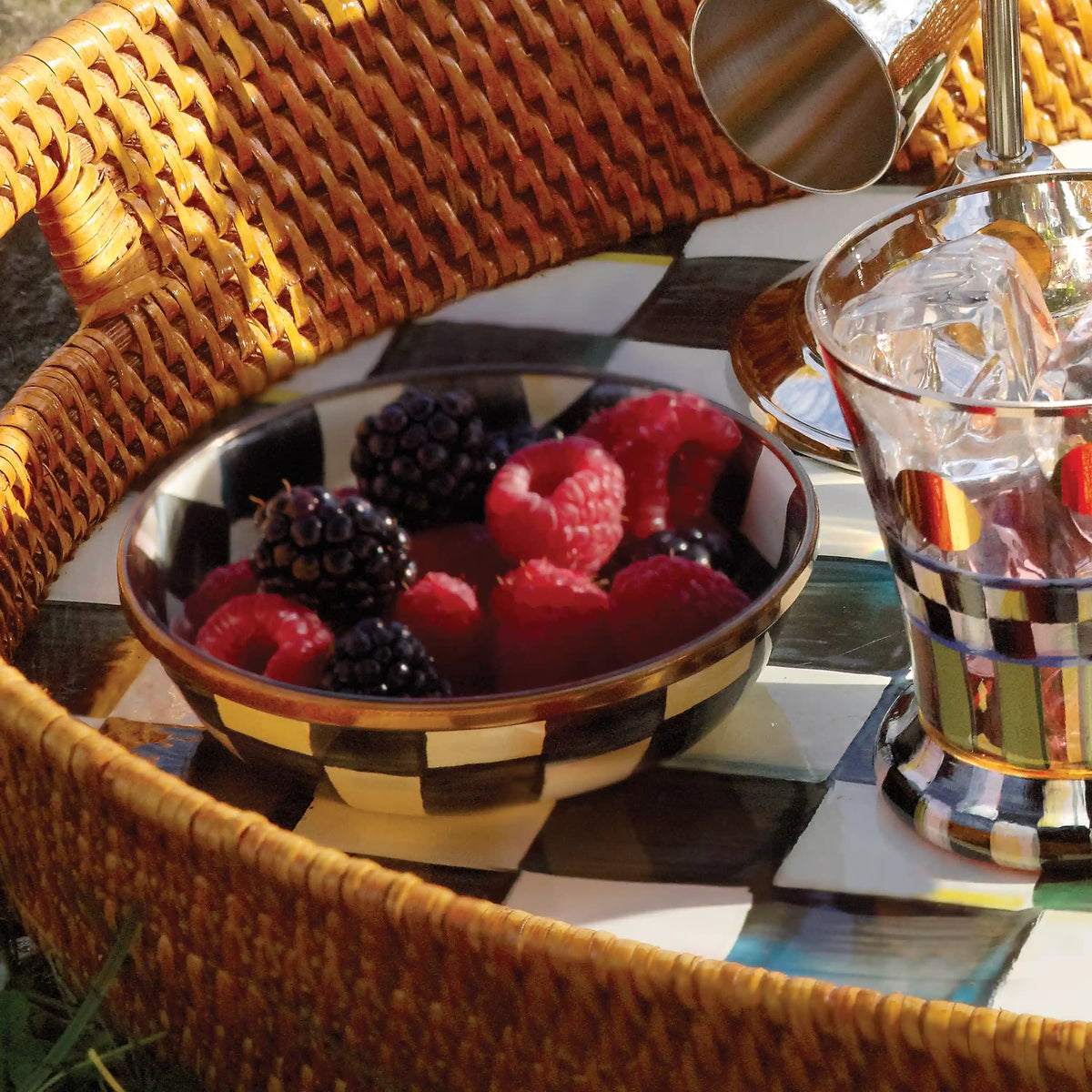 Violet Check Relish Dish