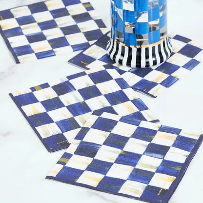 Royal Check Cocktail Paper Napkins