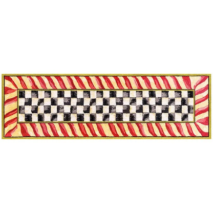 Courtly Check Red & Gold 2'6" x 8' Washable Runner