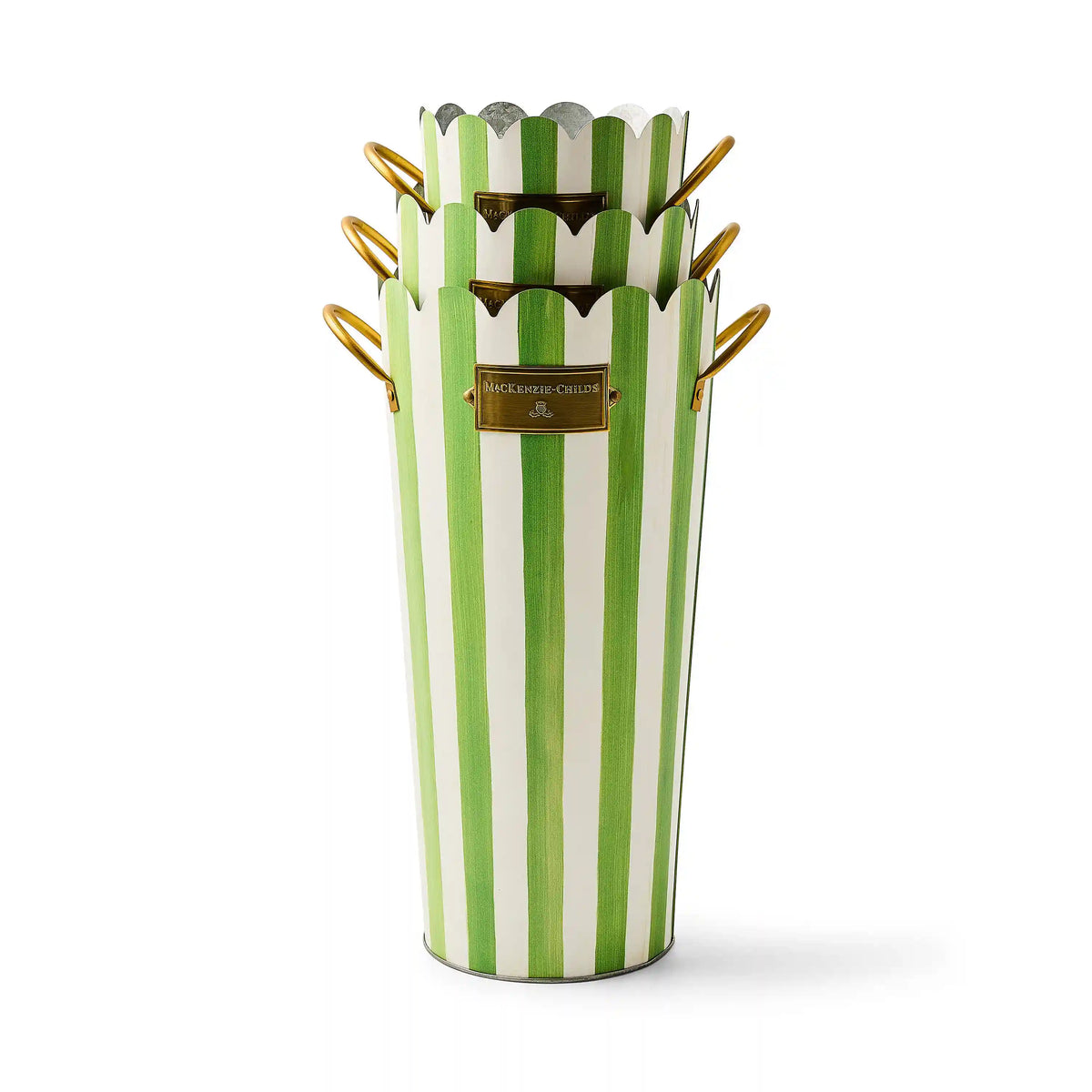 Courtly Stripe Flower Buckets, Set of 3