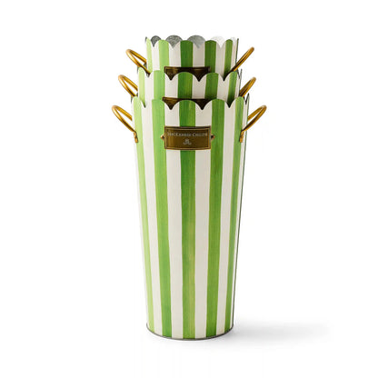 Courtly Stripe Flower Buckets, Set of 3