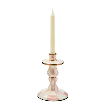 Emerald Check Small Candlestick