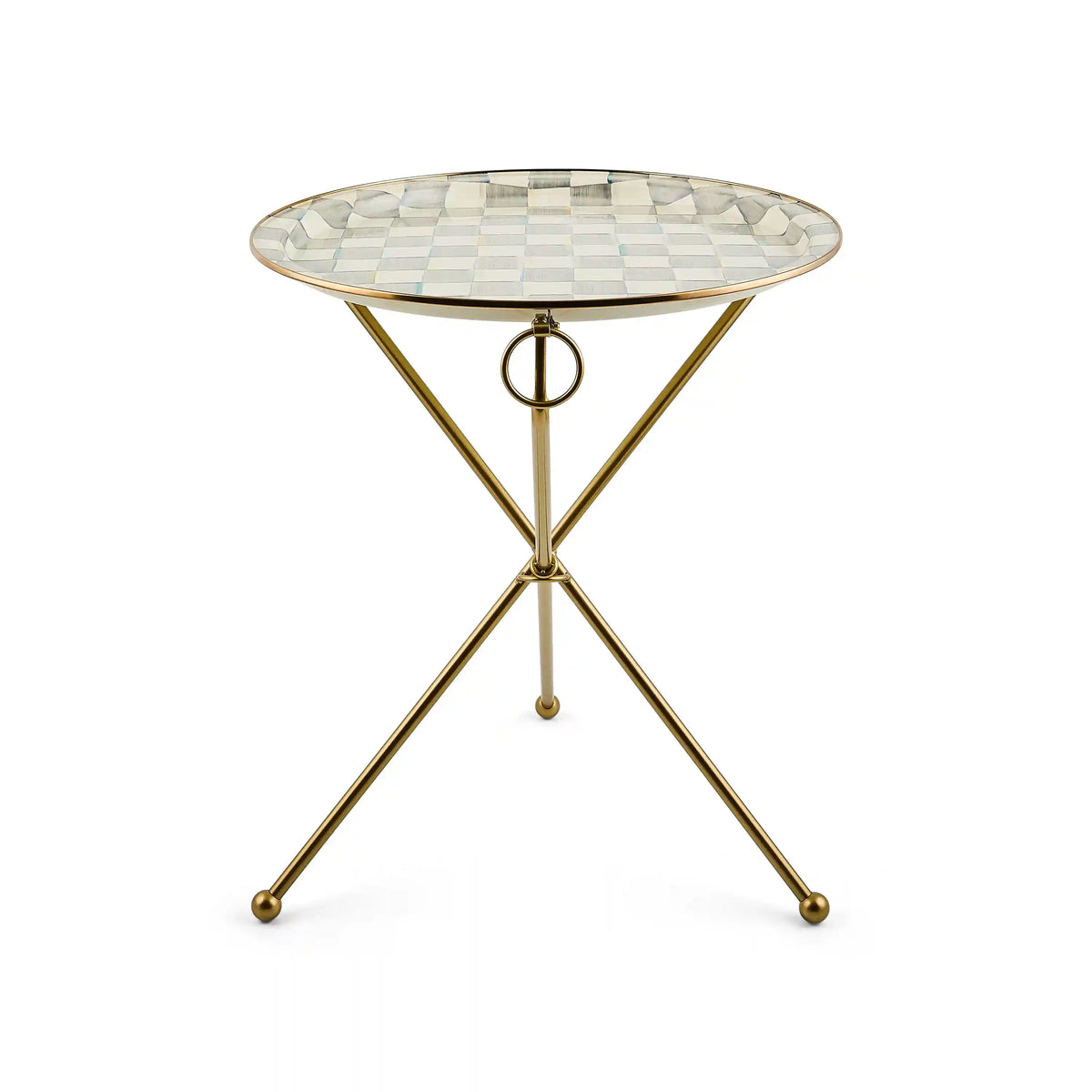 Sky Check Enamel Tilt Accent Table