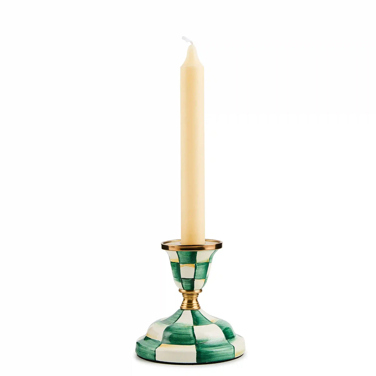 Violet Check Large Candlestick