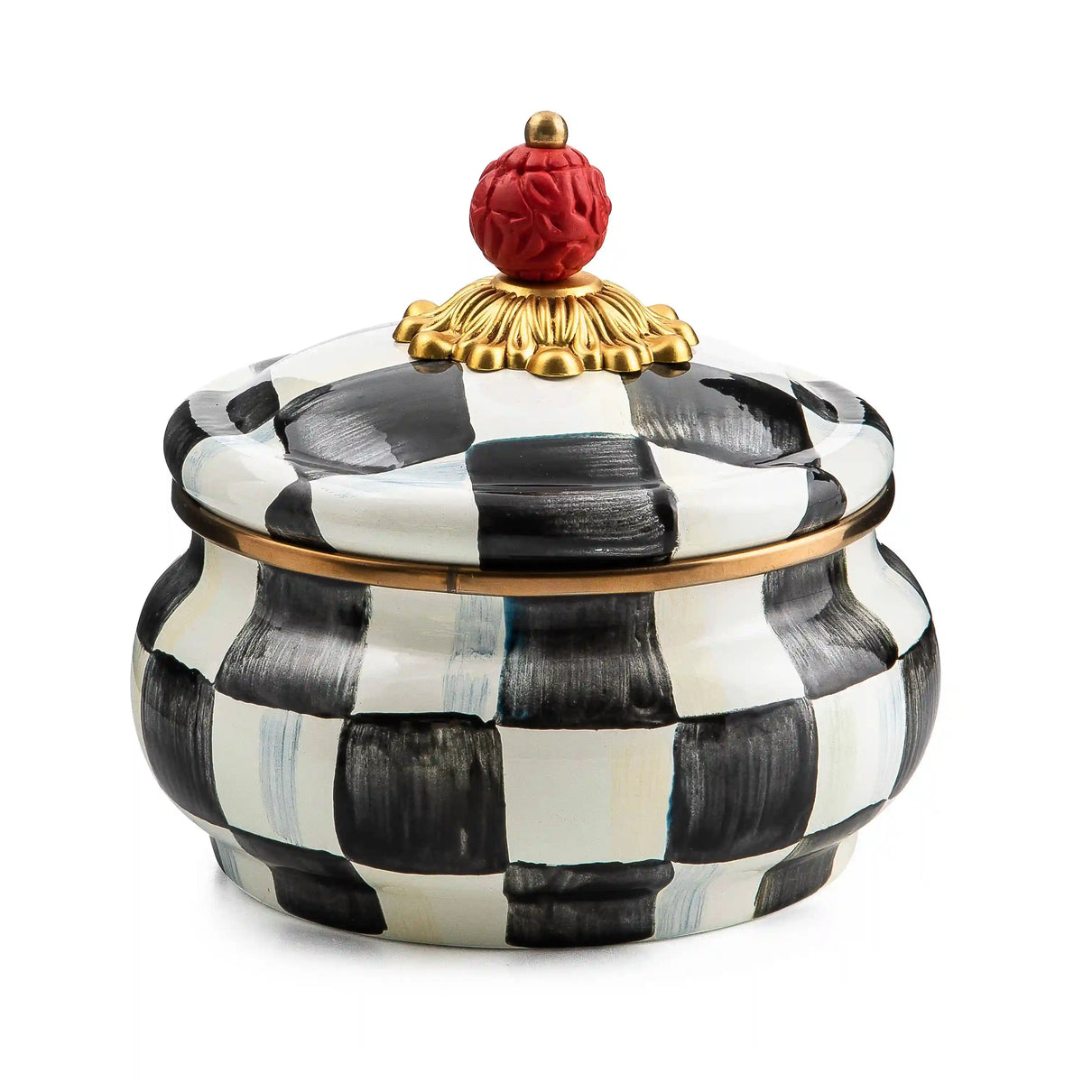 Violet Check Squashed Pot