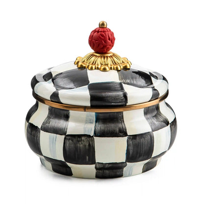 Royal Check Squashed Pot