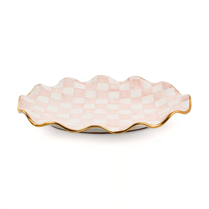 Rosy Check Ceramic Serving Platter