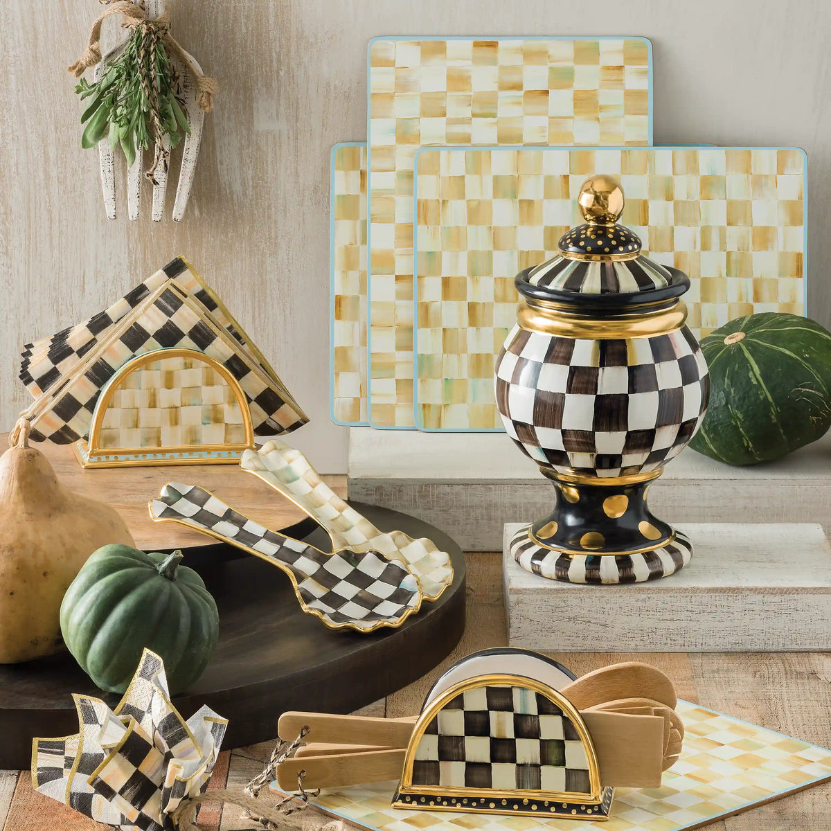 Sterling Check Dinner Paper Napkins