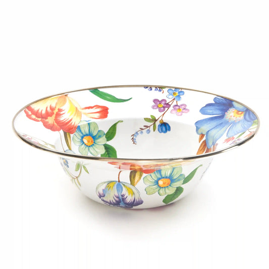 Wild Rose Brown Serving Bowl