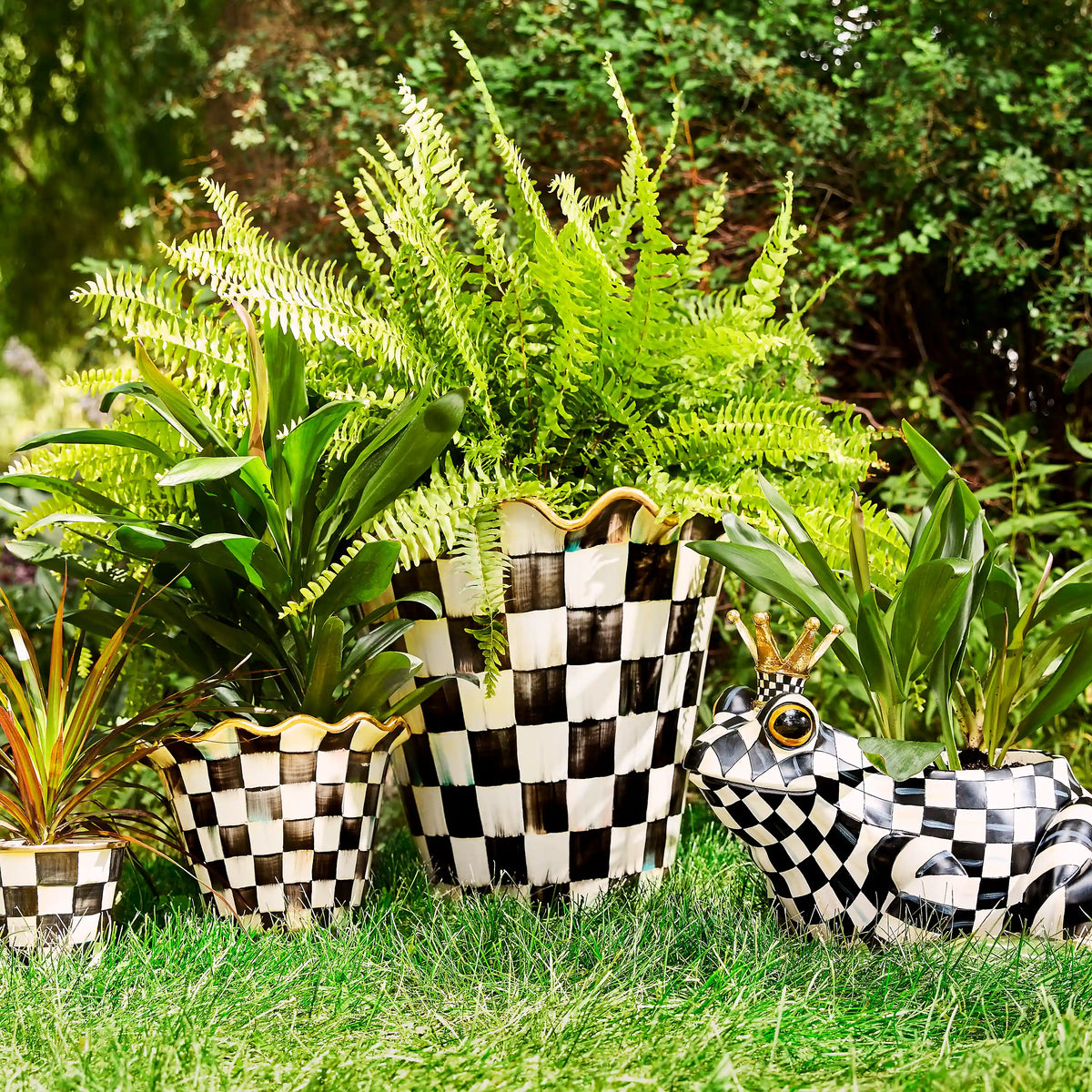 Rosy Check Ceramic Jumbo Garden Pot