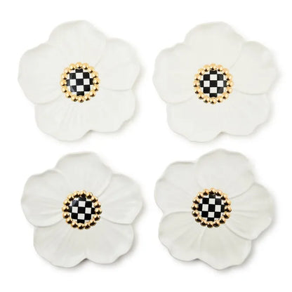 White Rabbit Ceramic Dessert Plates, Set of 4
