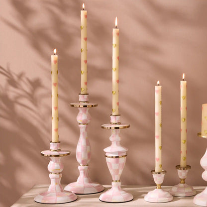 Emerald Check Large Candlestick