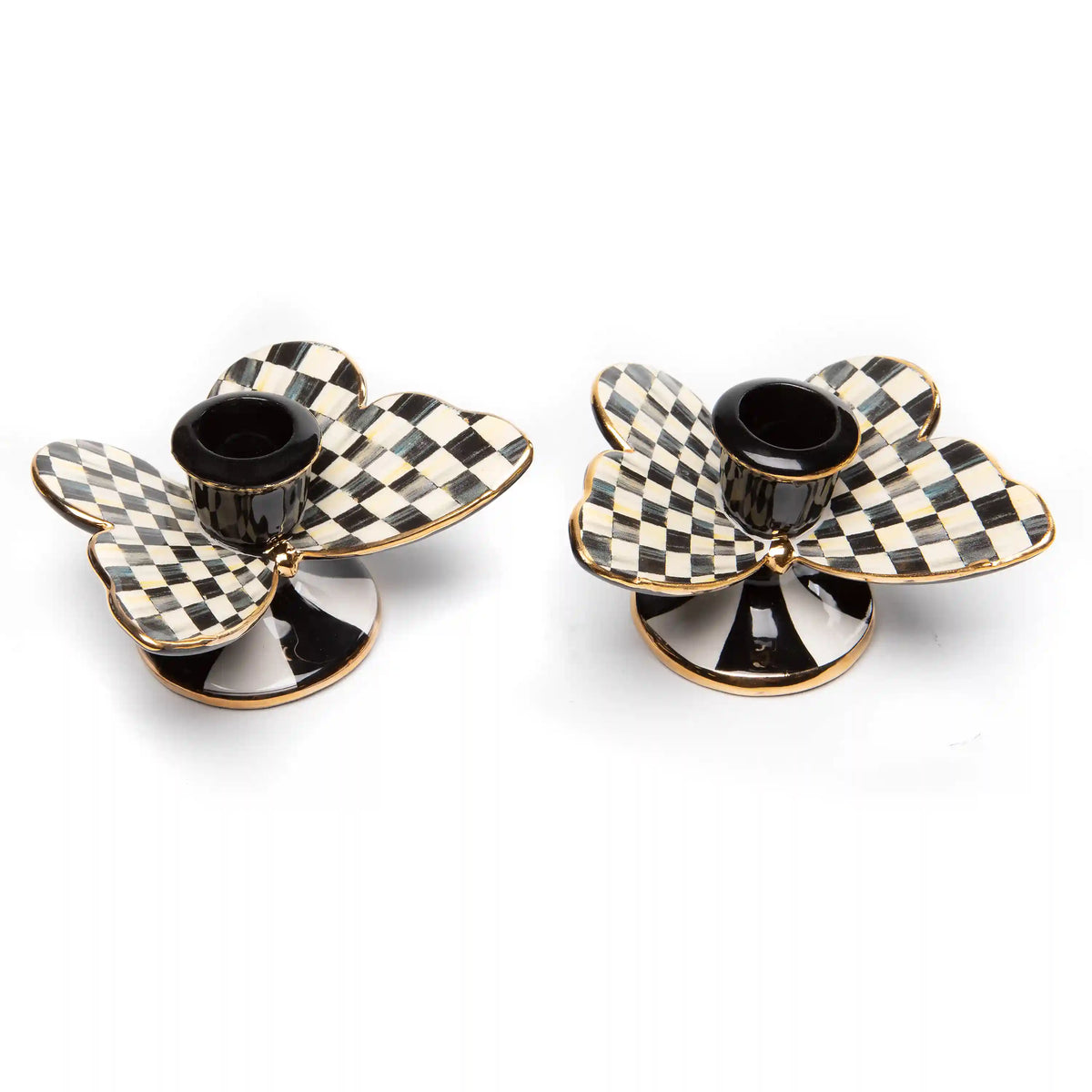 Rosy Check Butterfly Candle Holders, Set of 2