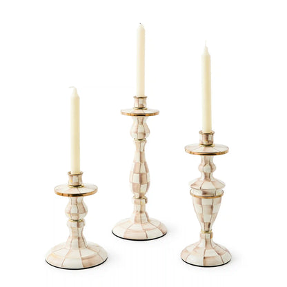 Violet Check Large Candlestick
