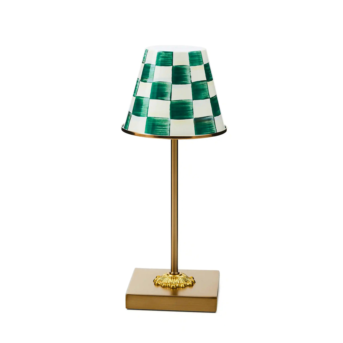Mocha Check LED Rechargeable Cafe Table Lamp