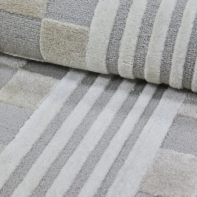 Light Grey Tonal Check 3' x 5' Rug