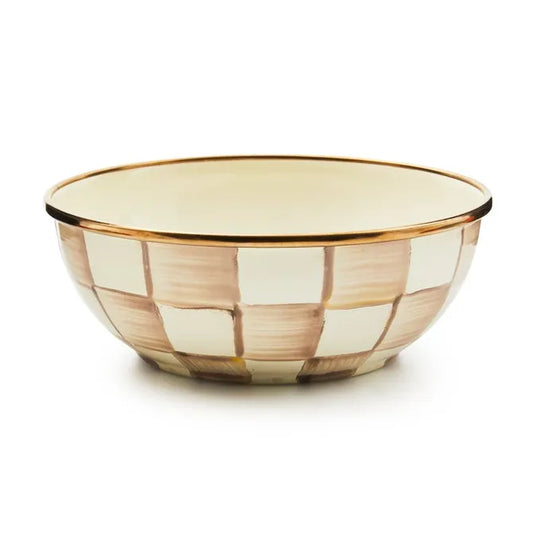 Mocha Check Everyday Bowl