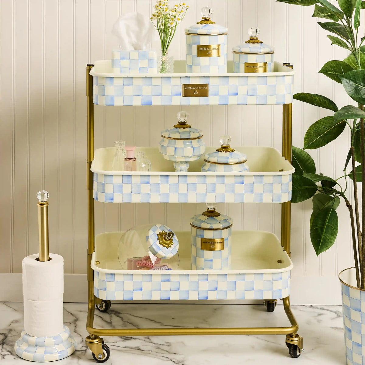 Courtly Check 2-Tier Kitchen Cart