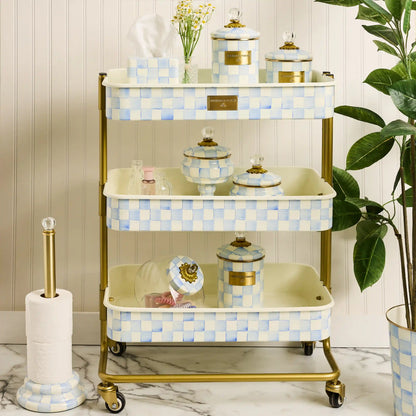 Violet Check 3-Tier Kitchen Cart