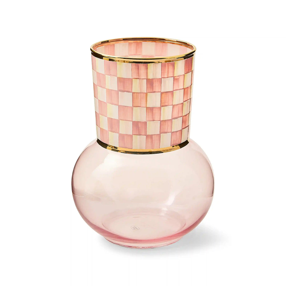 Violet Check Glass Vase